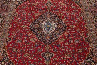 VINTAGE Rug Traditional Floral Hand - Knotted WOOL Red 10x13 LARGE Rug 3