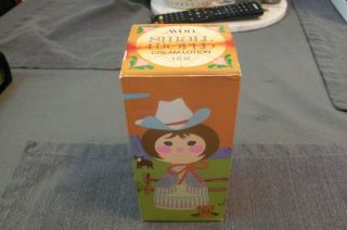 Vintage Avon Small World,  Cowgirl,  Cream Lotion,  Product Still