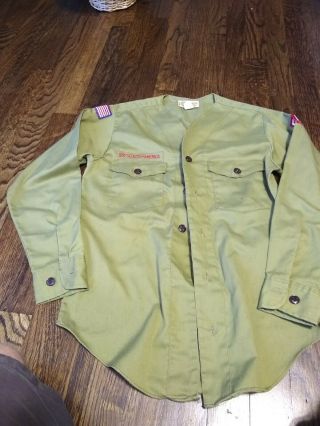 3 Vintage Boy Scout Uniform 2 Short Sleeve Shirt 1 Long Sleeve (v Necks)