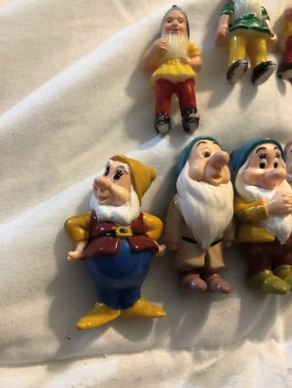 Vintage Snow White and The Seven Dwarfs Rubber Plastic Figurines Set Walt Disney 2