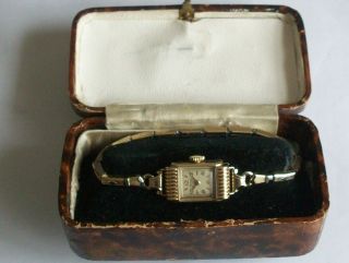 Vintage Solid 9ct Gold Ladies Bernex Wrist Watch Gold Filled Bracellet