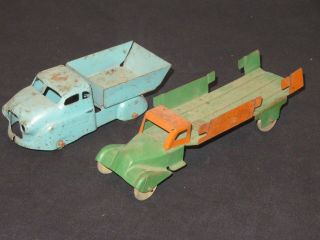 Vintage Metal Toy Trucks Pressed Steel Tin Dump Truck