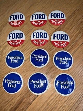12 Gerald Ford For President Pins / Buttons 2 Versions.  1976