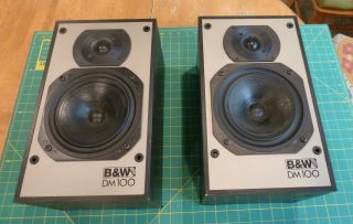 Vintage B & W Dm100 Bookshelf Speakers,  See Notes And Photos