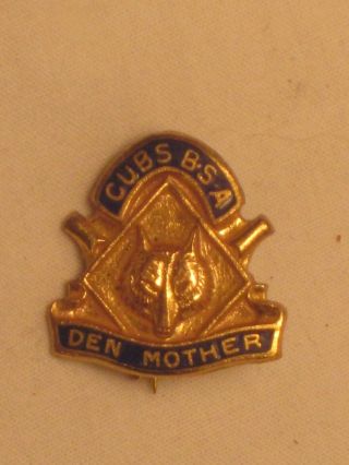 Vintage Cubs B.  S.  A.  Den Mother Pin Cub Scout Boy Scouts Of America Brooch