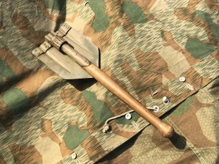 Vtg Wwii German Heer Klappspaten Folding Entrenching Tool Shovel Spade Dday Gear