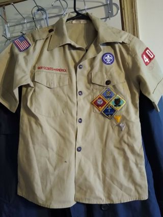 Official Bsa Boy Scout Of America Uniform Shirt Short Sleeve Youth Small Size 12