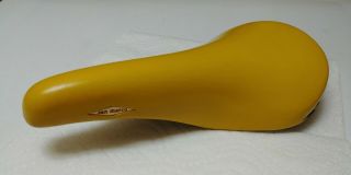 Selle San Marco Rolls Leather Saddle - Yellow - Vintage