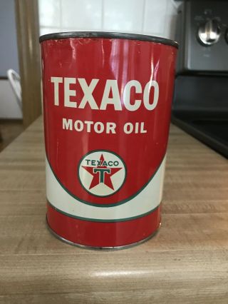 Vintage Oil Can Texaco 1 Qt Motor Oil Can