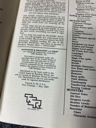 Vintage 1983 Dungeons & Dragons Basic Rules Set 1 1011 First Printing 3