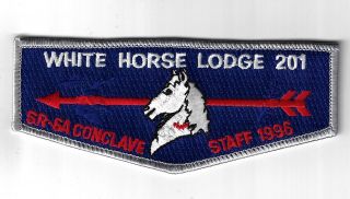Oa 201 White Horse 1996 Conclave Staff Flap Lgy Bdr.  Shawnee Trails,  Kentucky [j