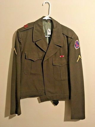 Vintage Ww2 Eisenhower Military Jacket With Matching Necktie