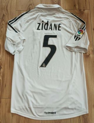 Vintage Real Madrid Home Football Shirt 2005 - 06 " Zidane 5 " - Medium