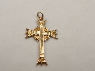 Fab Vintage Solid 9ct Gold Hallmarked Fancy Hollow Cross Crucifix Pendant