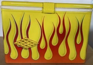 Vintage Coleman Cooler Ice Chest Custom Paint Flames One Off