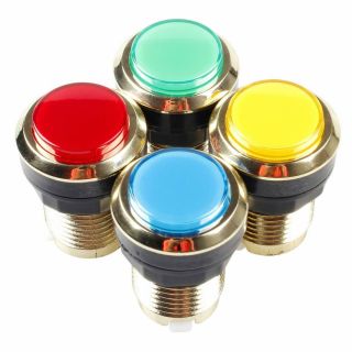 10x gold - plated LED light button 30mm hole with micro switch gold - plated button 3