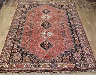 Antique Handmade Persian Tribal Rug 285 X 205 Cm Hand Knotted Wool Rug