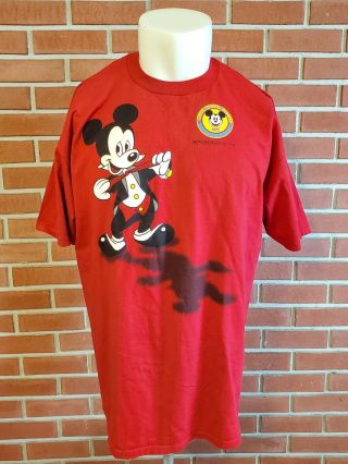 Official Disneyana Convention 1995 Vintage Mens Xl Red T - Shirt Short Sleeve Euc