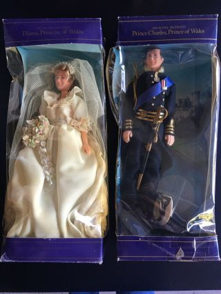 2 Royal Highness Wedding Prince Charles Lady Diana Princess Of Wales Dolls 1501