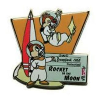 Dlr - Chip & Dale Dateline Disneyland:1955 Rocket To The Moon Pwp Error Pin 78801