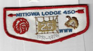 Oa 450 Mitigwa 1951 - 1976 25th Flap Red Bdr.  Mid - Iowa Ia [fbl - 1204]