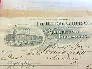 Ohio Old Papers,  The H.  P.  Deuscher Co.  Agricultural Farm Implements,  Hamilton O