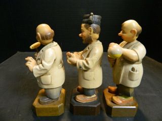 Vintage Set of (3) Arni Italy Wooden Figure Psychiatrist,  Pharmacist & Chemist 2
