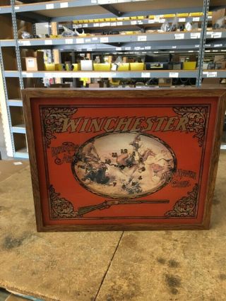 Vintage Winchester Repeating Arms Co.  Advertising Model 1873 Shadow Box Clock