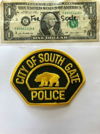 City Of South Gate California Police Patch Un - Sewn Great Shape