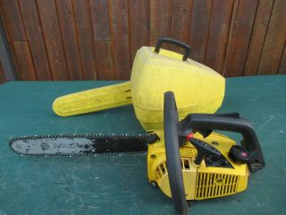 Vintage Mcculloch Power Mac 320 Chainsaw Chain Saw With 16 " Bar,  Case