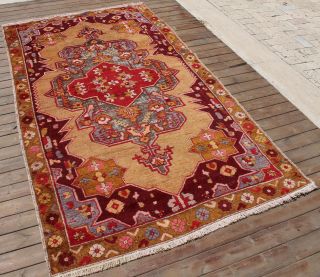 Turkish Rug 53  x91  Vintage Muted Color Oriental Rug Wool Carpet 135x233cm 2