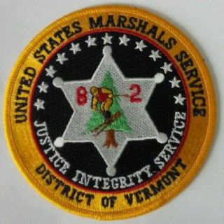 Commemorative Patch: U.  S.  Marshals Service District Of Vermont