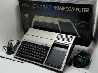 Vintage Texas Instruments Ti - 99/4a Home Computer W/ Adapters & Box -