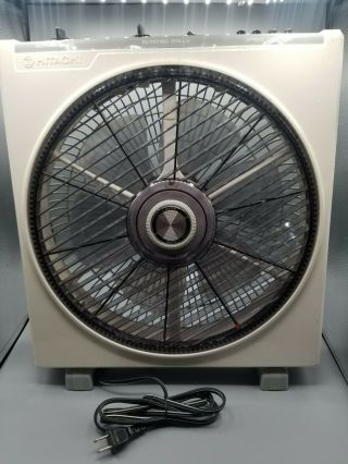 Vintage Hitachi Electric Portable Fan Bf - 63ea Rotating Grille Perfect