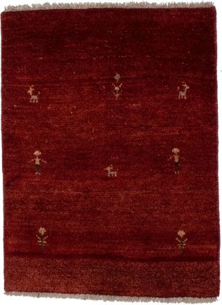 Small Entryway Handmade Dark Red 2x3 Plush Gabbeh Area Rug Oriental Wool Carpet
