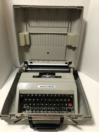 Vintage Olivetti Studio 45 Typewriter Hard Carry Case Mid Century