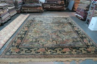 Antique Whittall Anglo - Persian Wilton Rug Birds Of Paradise 9 X 12 Jaquard Woven
