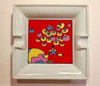 Vintage Peter Max 1960s Psychedelic Ashtray Pop Art Iroquois China York