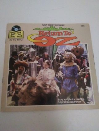 1985 Walt Disney 385 Return To Oz 24 Pg Read Along Book & 33 1/3 Record 1985