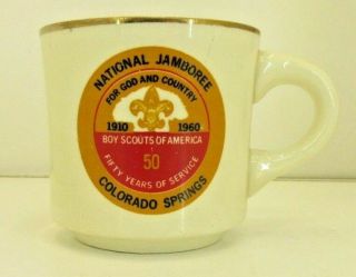 1960 Boy Scout Bsa National Jamboree Coffee Mug From Col.  Springs 50th Anniv