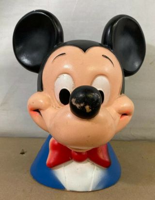 1971 Vintage Mickey Mouse Head Coin Bank - Walt Disney Prod.  L2