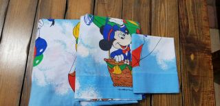 Vintage Disney Mickey Mouse Hot Air Balloon Twin Sheet Set
