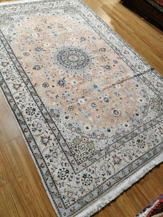 Persian Nain Authentic Hand - Knotted Wool and Silk Rug (198 cm x 307 cm) 3