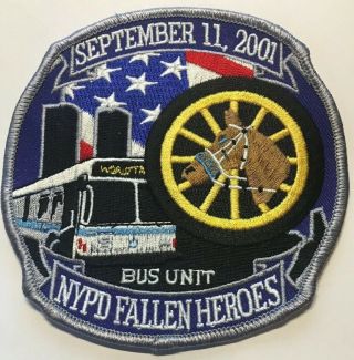 York Police September 11,  2001 Fallen Heroes Bus Unit Comm.  Patch