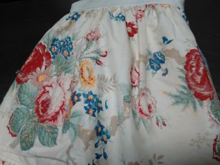 Vintage Ralph Lauren Elisa Twin Bedskirt - Creamy White Red Roses - Combed Cotton
