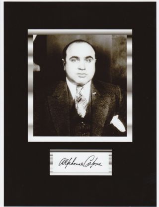 Al Capone 8 By 10 Reprint Photo & Reprint Autograph On Glossy Photo Paper