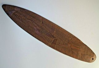 Good Large Oceanic Australian Aboriginal Carved Wooden Bull Roarer Churinga Club