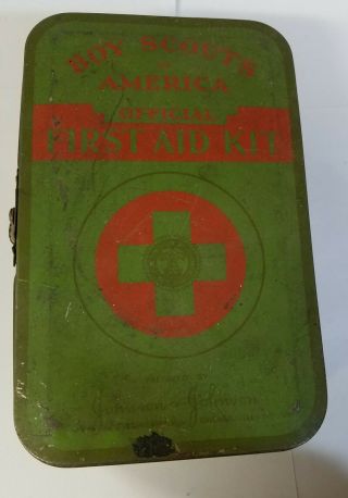 Boy Scouts First Aid Tin Johnson And Johnson Empty