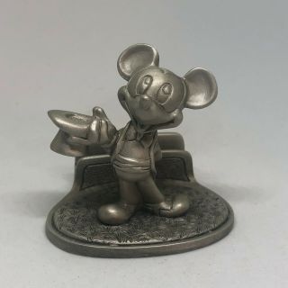 Vintage Pewter Mickey Mouse Business Card Holder The Walt Disney Co.  Desk Office