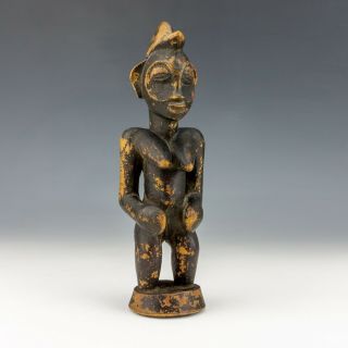 Antique African Tribal Baule Wood Fertility Figure - From Robert Maxwell Estate